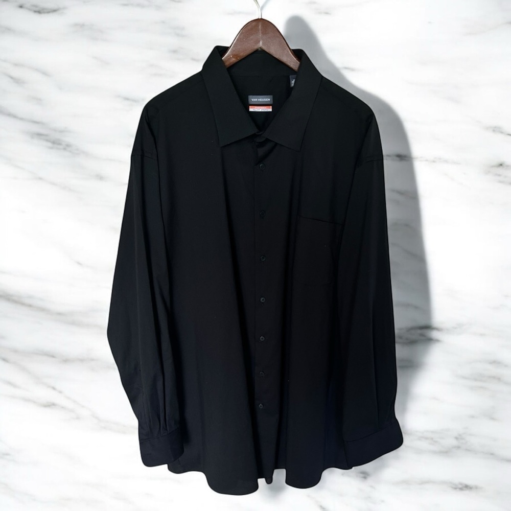 Van Heusen Black Dress Shirt Classic Style☑️VEN50